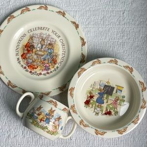 Bunnykins plate cup bowl, baby shower gift, kids birthday gift, kids dish set